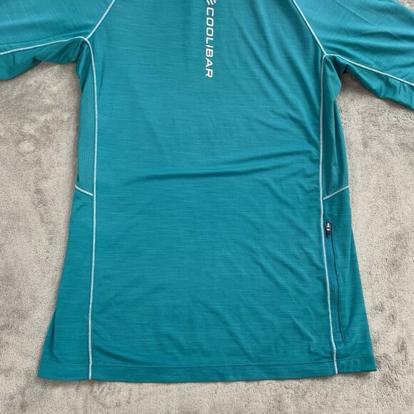 Coolibar Shirt Men's Small Teal Agility Short Sleeve Performance Tee UPF 50+ - Picture 8 of 9